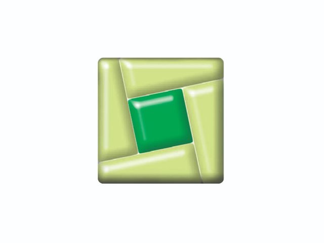 DFTI002 6cm Green Square Tilted